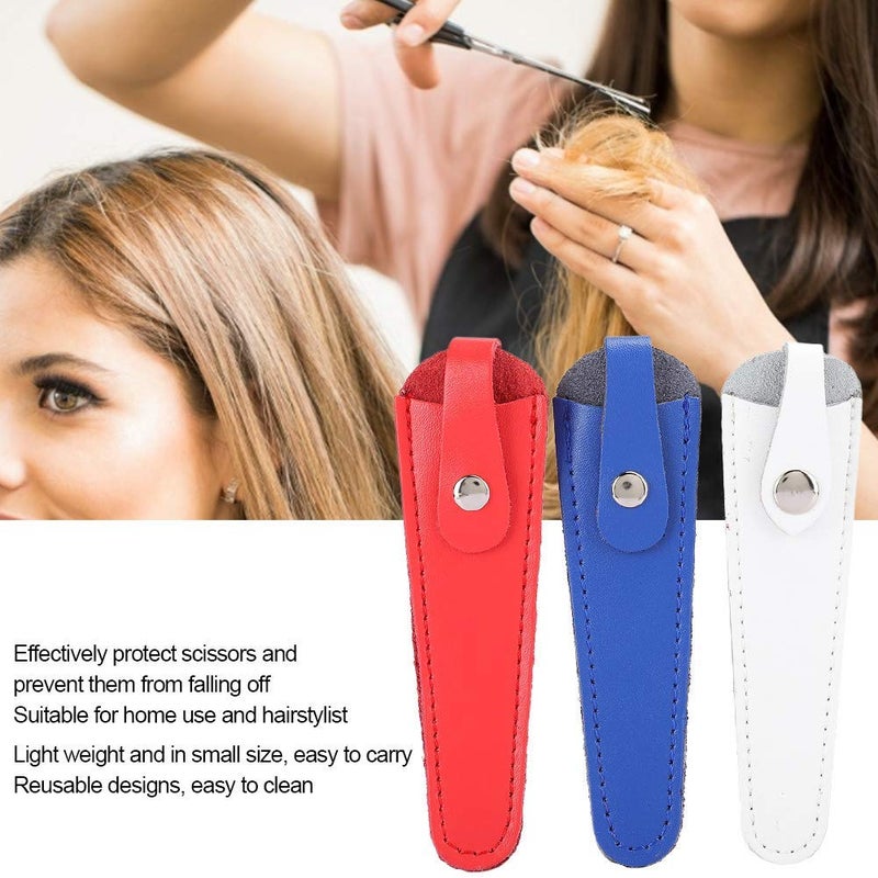 woobles Salon Hair Scissor Bag, 3 Pcs PU Leather Scissors Safety Sheath Bag, Scissors Bag Portable Scissors Storage Holder, Holster Organizer Hairdressers Tools for Beauty Salon and Household - Image 4